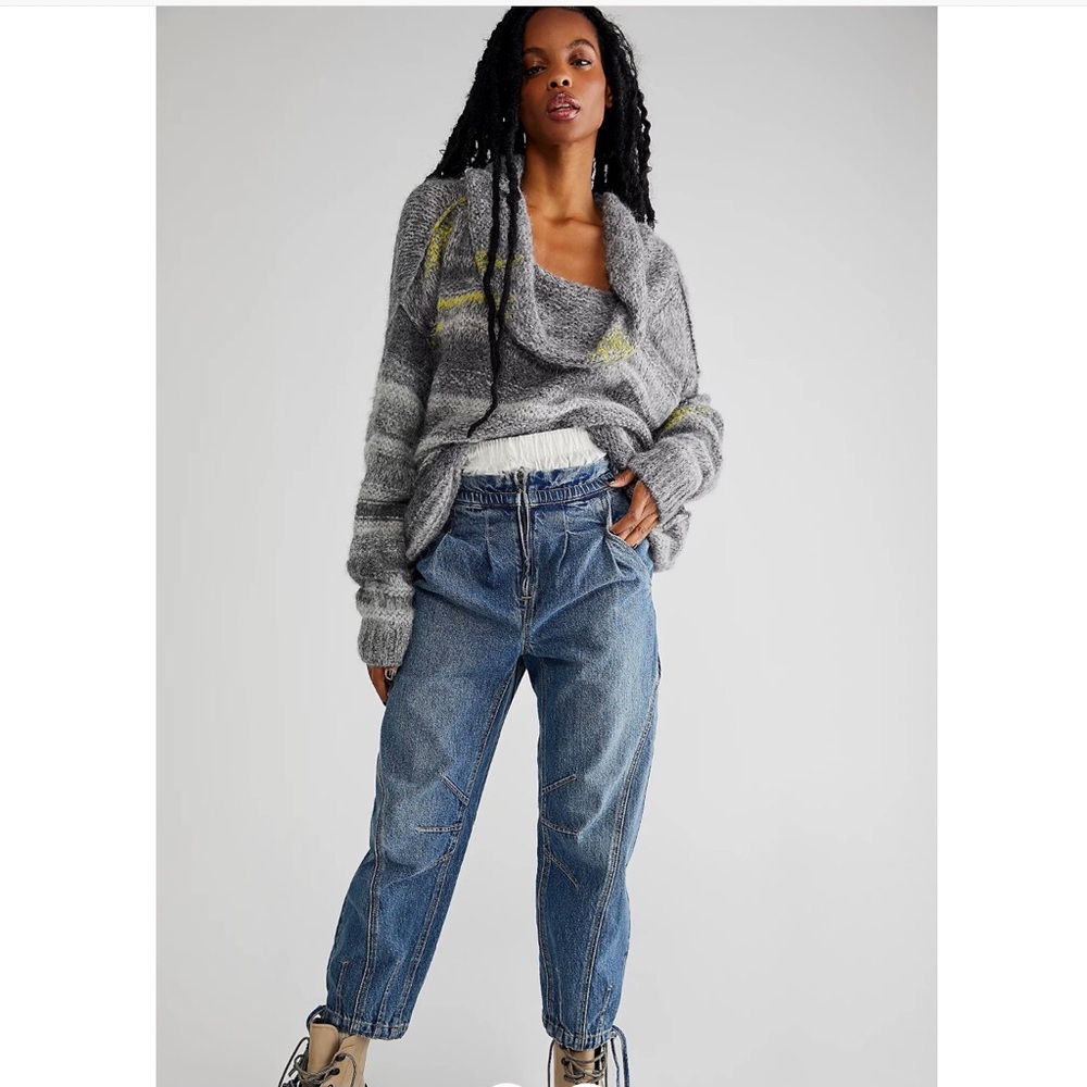 Rare Sold Out Free People Oversized Pieced Back Together Pullover Sweater XS